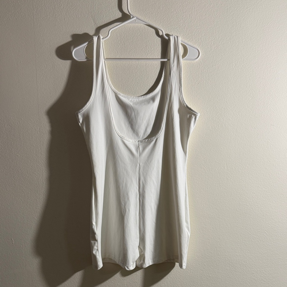 Women's White Backless Bodysuit Tank - Picture 3 of 6